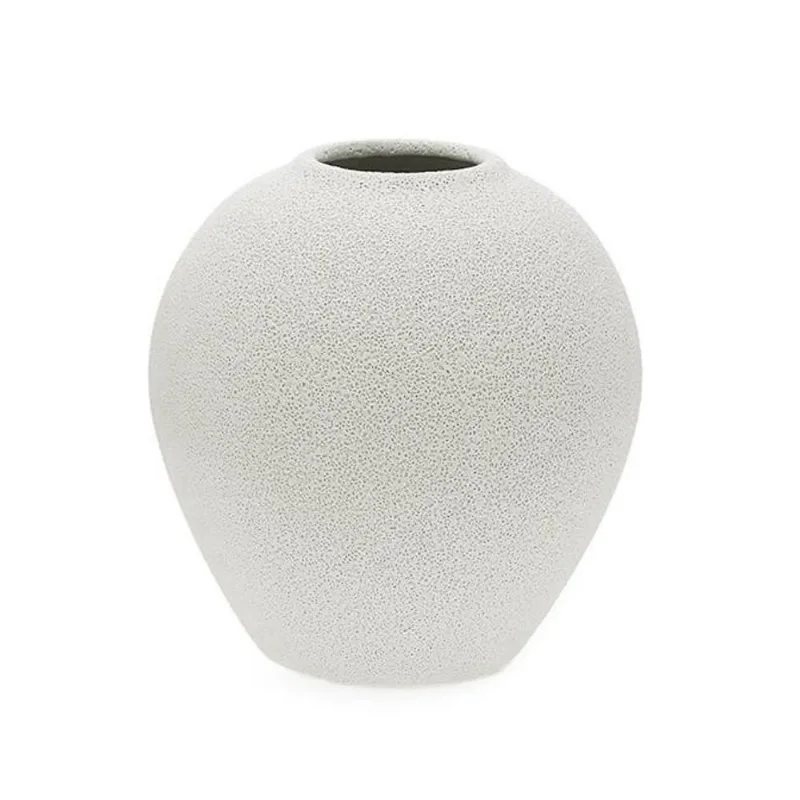 Vaso em ceramica rustico off white mart 26CM