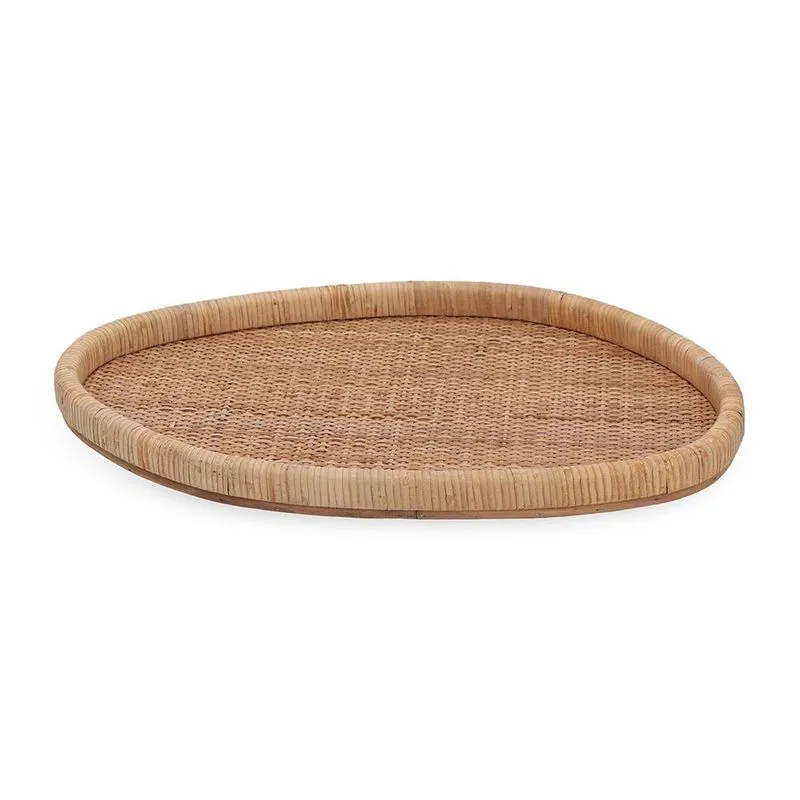 Bandeja organica em fibra natural marrom mart 52cm