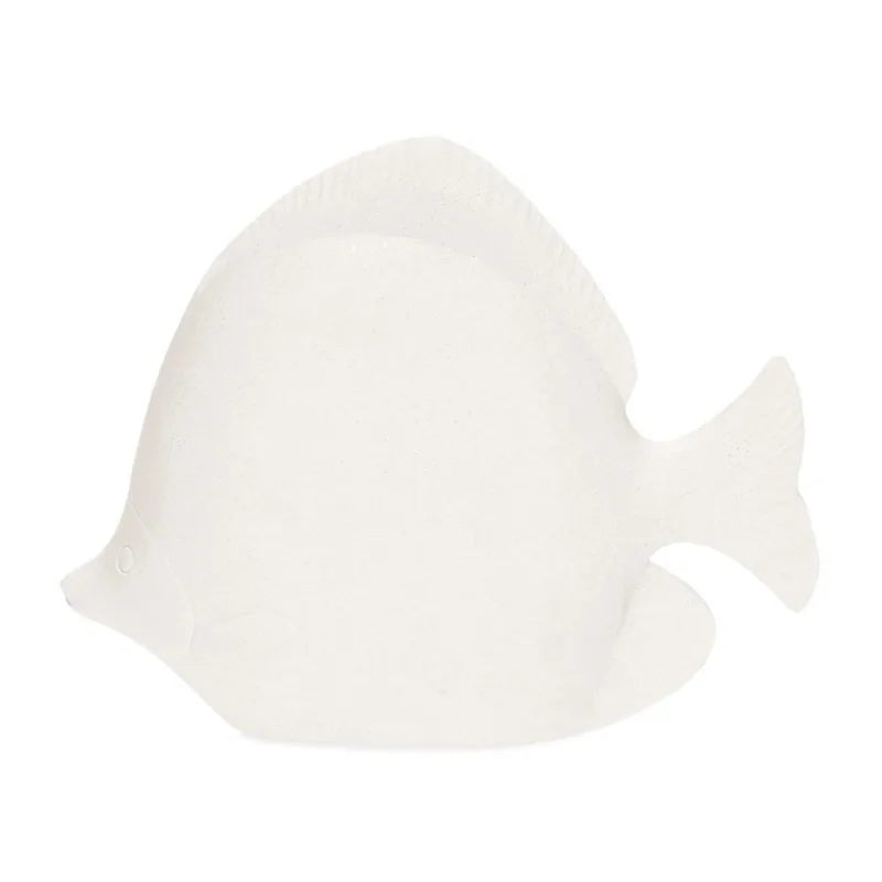 Escultura peixe em polirresina off white mart 25cm