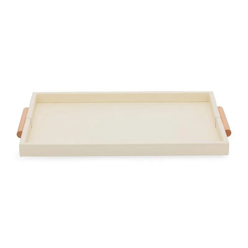 Bandeja em mdf com revestimento em pu off white mart