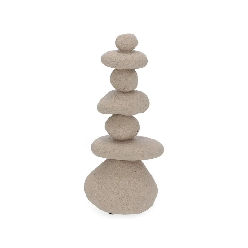 Escultura decorativa pedras em polirresina bege mart 30cm