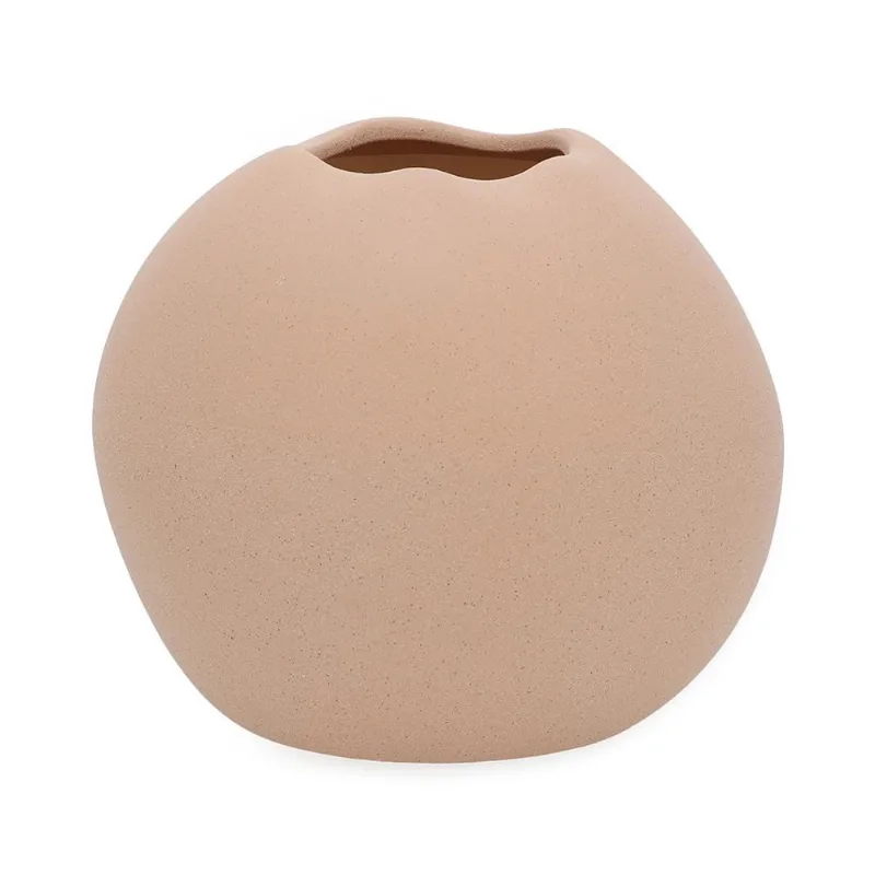 Vaso em ceramica fosco rose mart 25x21cm