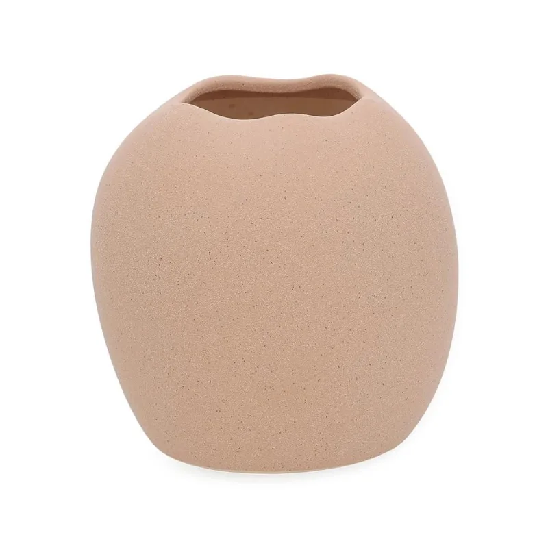 Vaso em ceramica fosco rose mart 17,5x17cm
