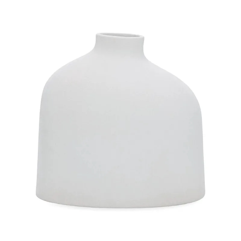 Vaso em ceramica fosco branco organico 26CM mart