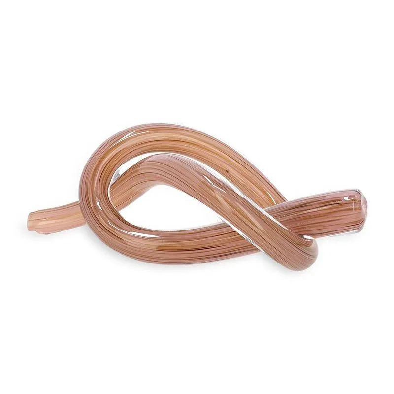 Escultura no entrelace em vidro rose mart 23,5CM