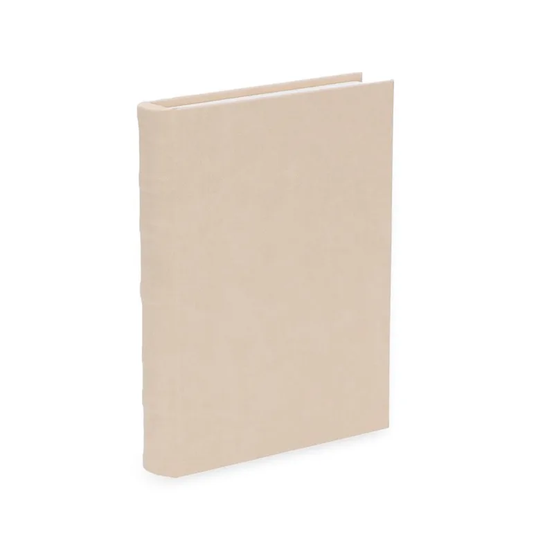 Livro-caixa em mdf com revestimento em pu bege mart