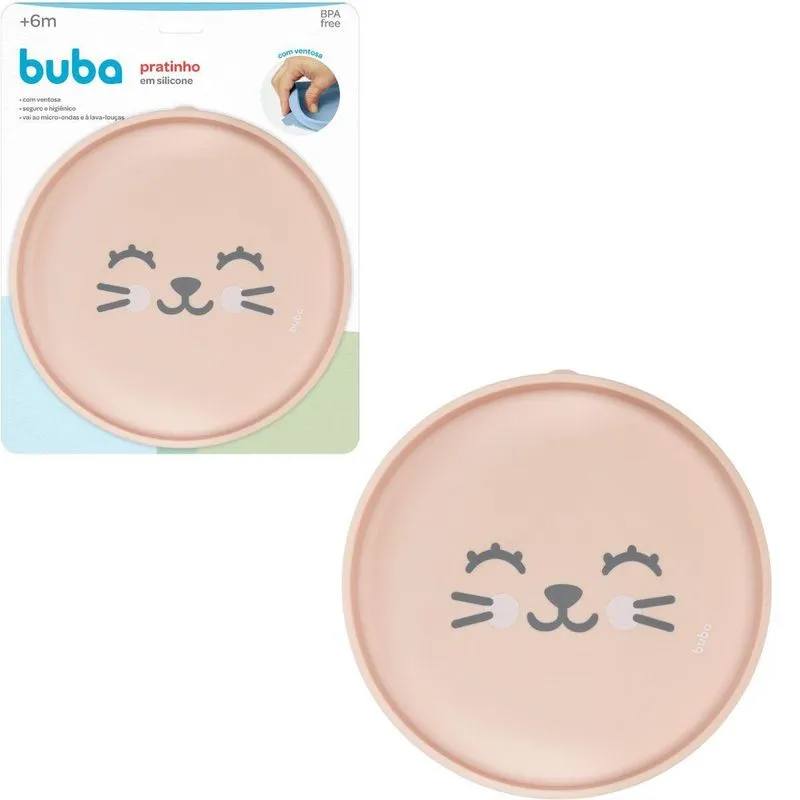 Pratinho Em Silicone Com Ventosa Gummy Pêssego 19680 - Buba