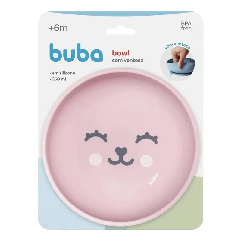 Buba Tijela Em Silicone Com Ventosa Gumy Rosa +6m 350ml