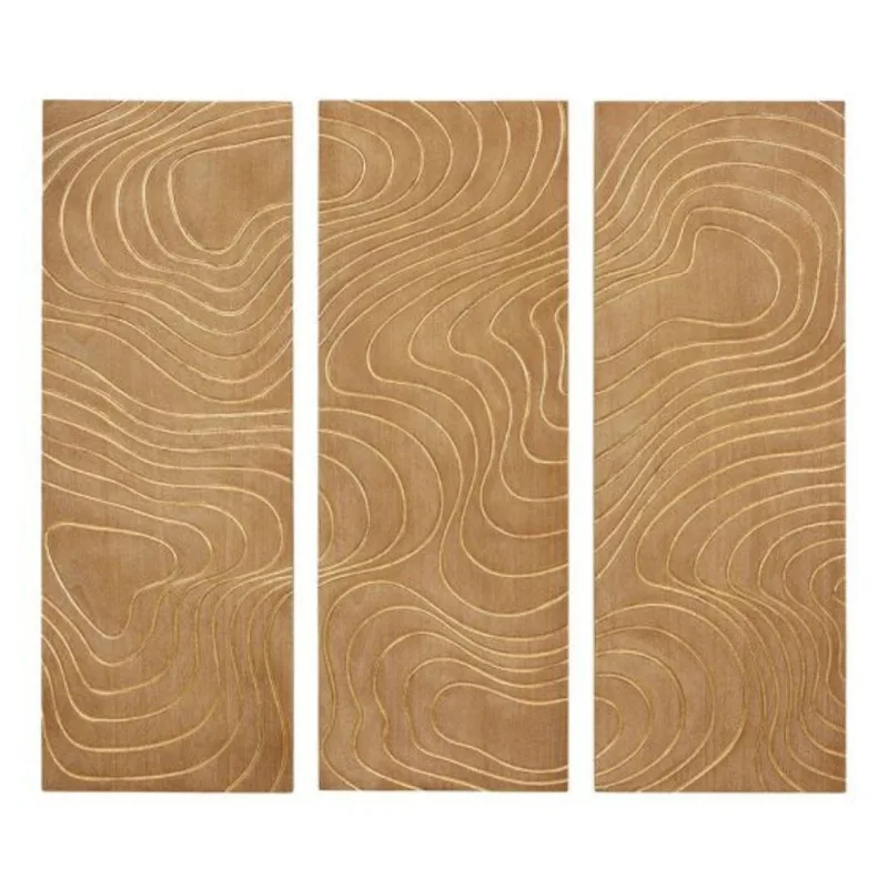 Quadro Mart Em Mdfc/ Detalhe Dourado19972 C/3Pçs 110X40X3Cm