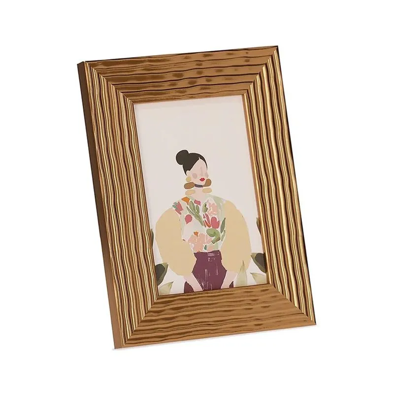 Porta-Retrato Dourado Elegance Waves 10x15cm Mart