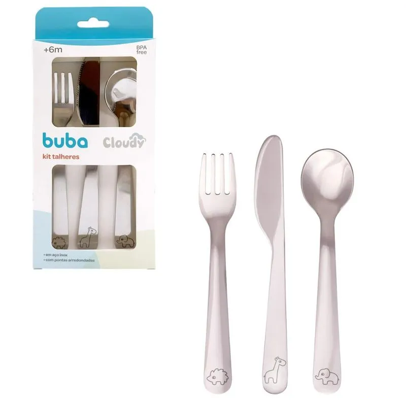 Kit Talheres Em Inox 3 Unidades - Buba