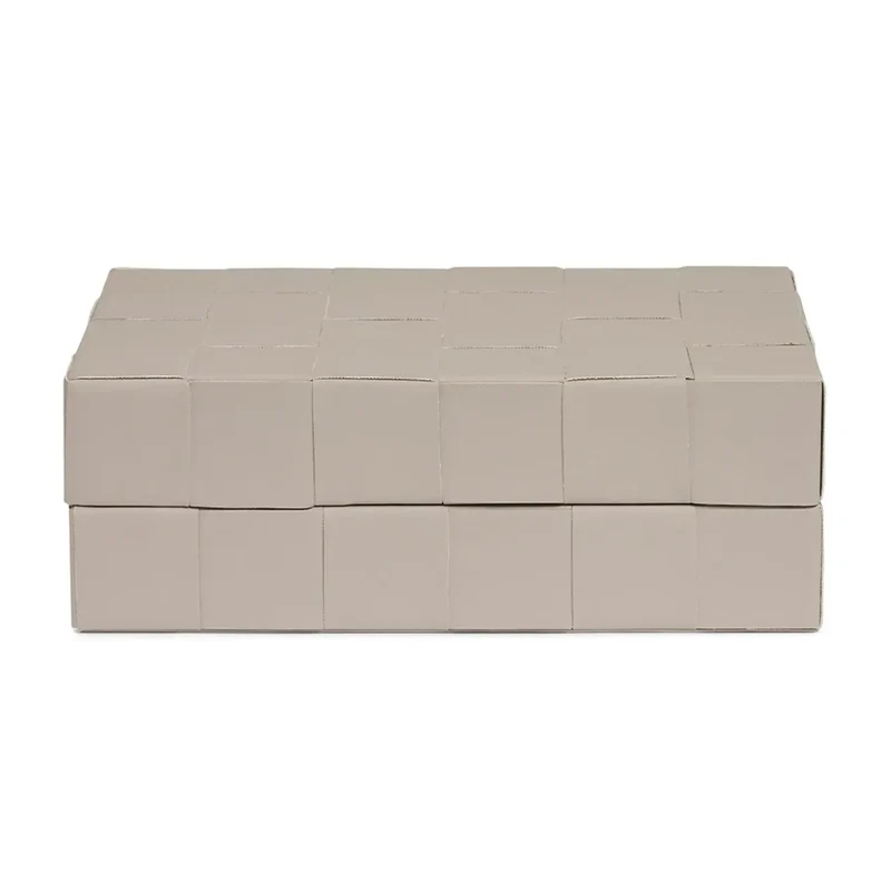 Caixa em MDF com Revestimento PU Interno Aveludado Cinza 4x12x8cm Mart
