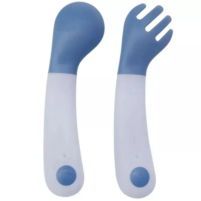 Kit Talheres Garfo E Colher Ergonômica De Treinamento - Buba