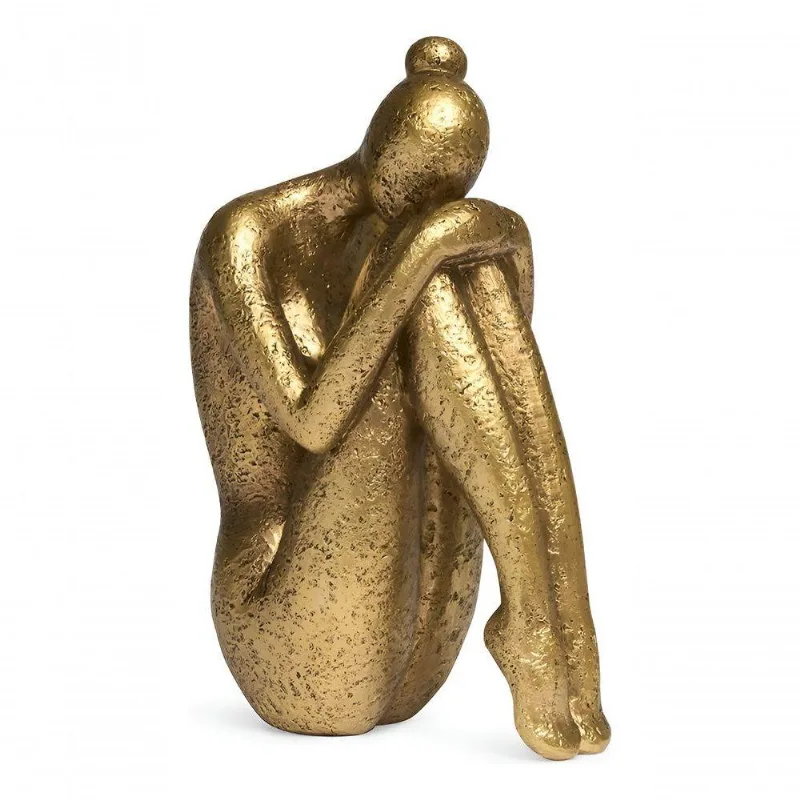 Estatueta Mulher Dourada 21023 Acabamento Detalhado Mart 11cm
