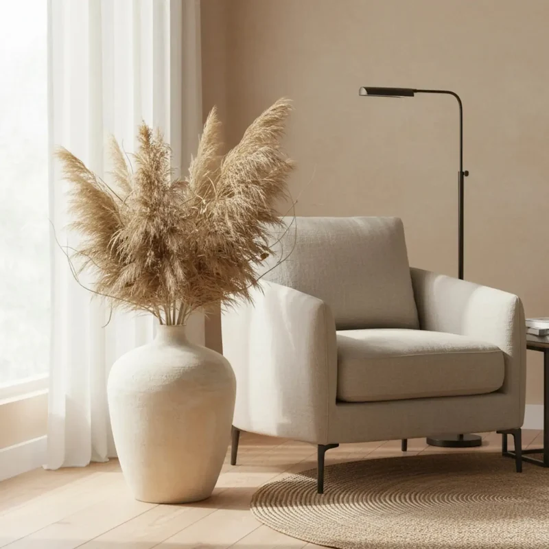 Vaso Fibra de Vidro Off White 57x41,5cm Mart