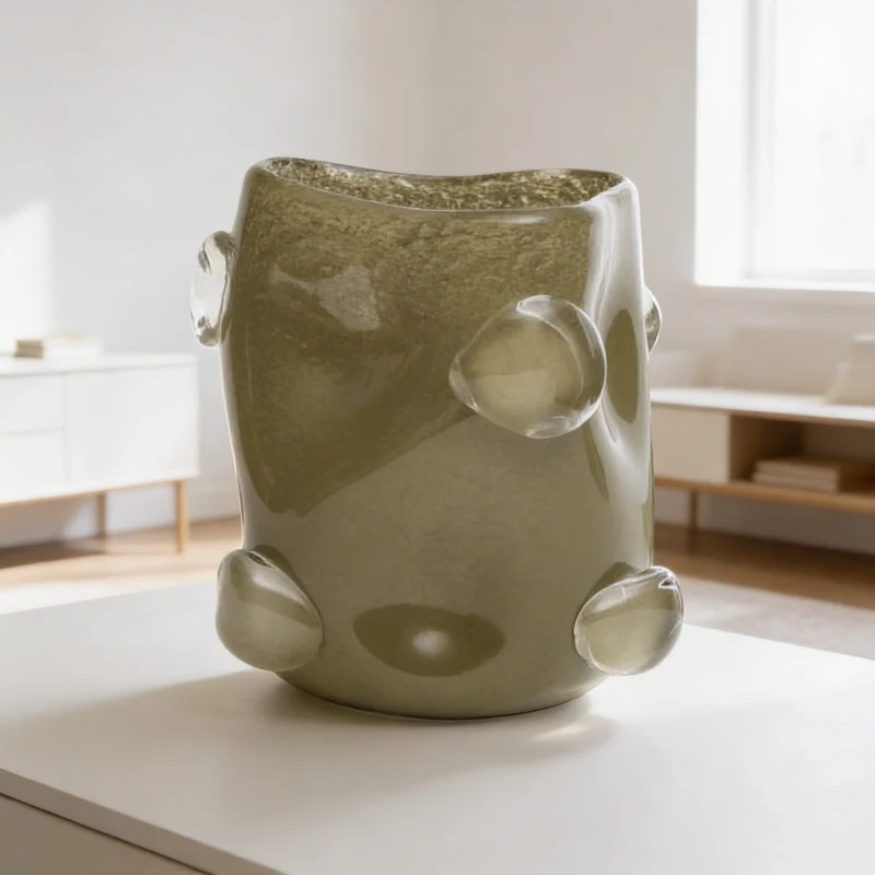 Vaso Vidro Oliva 21x19,5x22,5cm Mart