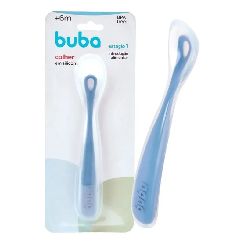Colher Buba Em Silicone Azul Escuro