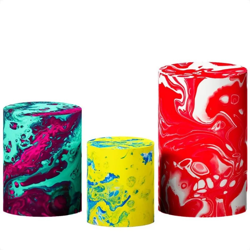 Trio Capas Cilindro Glitter Sublimado Tecido Flexível