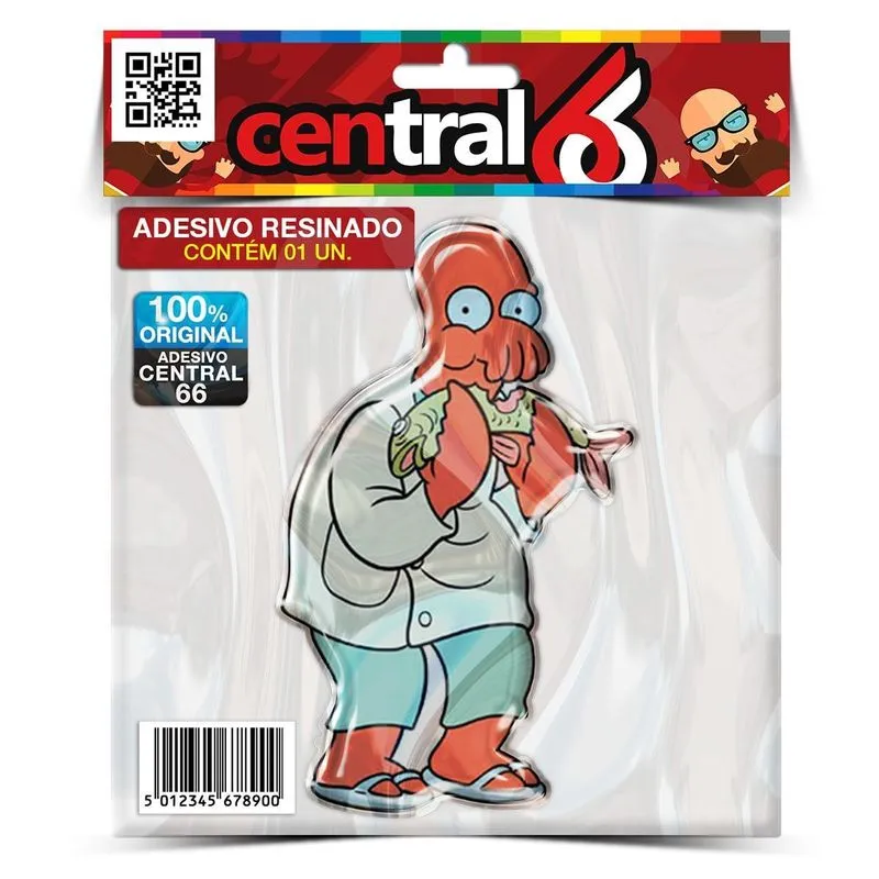 Adesivo Desenho Futurama Dr John Zoidberg Resinado