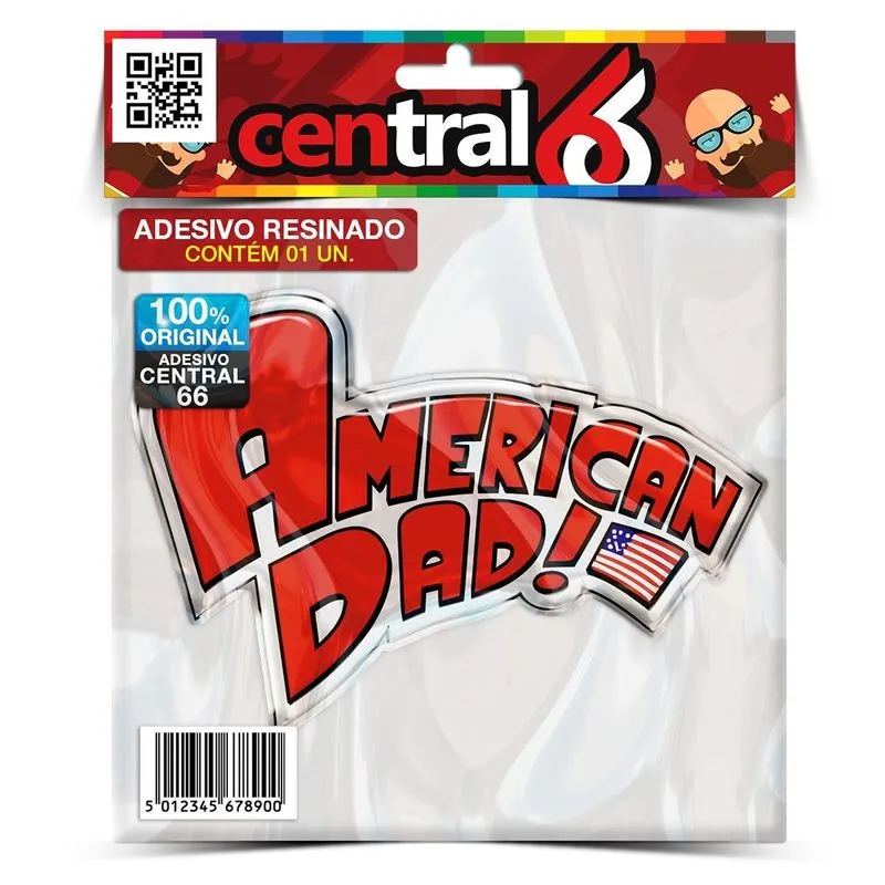 Adesivo Desenho American Dad Logo Resinado