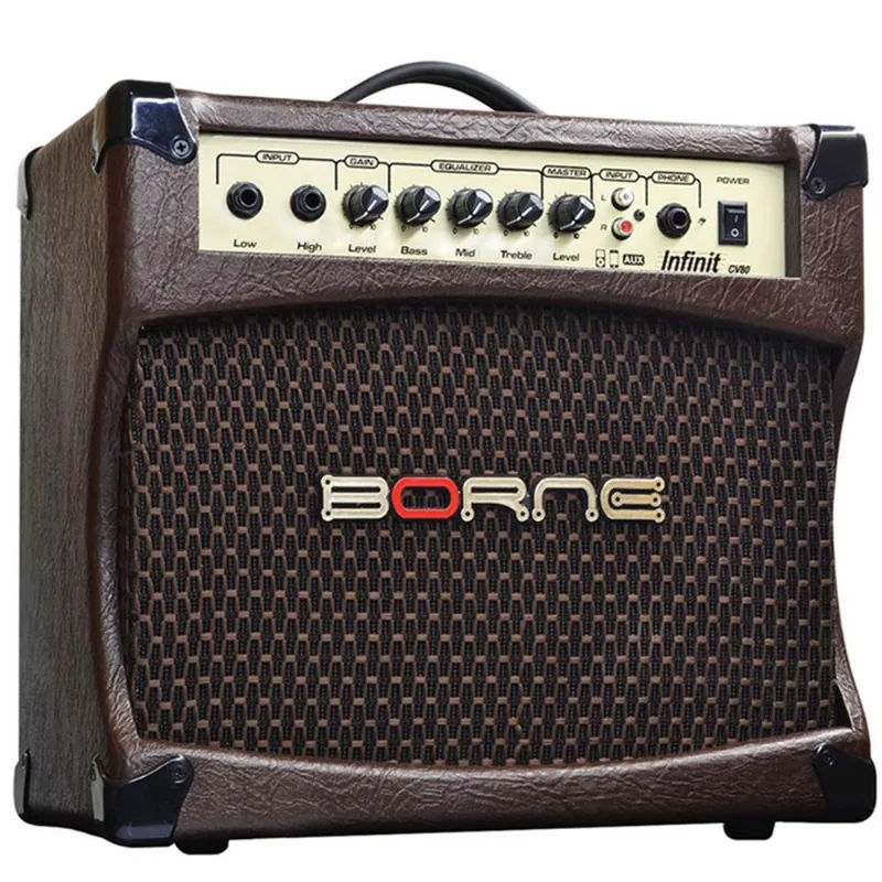 Amplificador Borne Infinit CV80 Marrom Para Violão 30 Watts