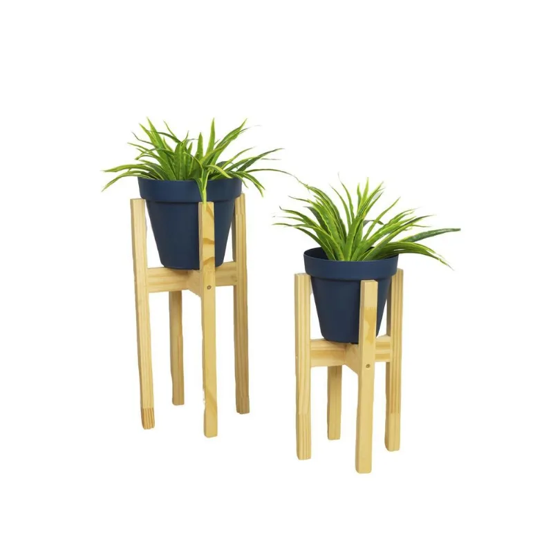 Suportes Legs Retas Pinus Com Vasos Classic Blue - Design Up Living