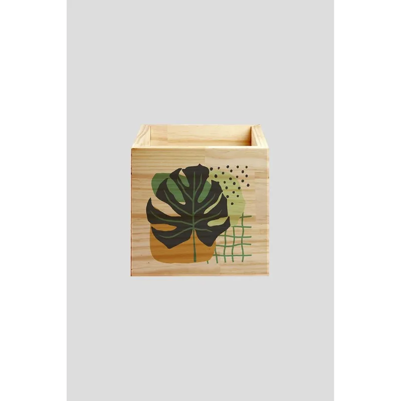 Cachepot De Pinus 20cm X 20cm Organic Costela De Adão - Design Up Living