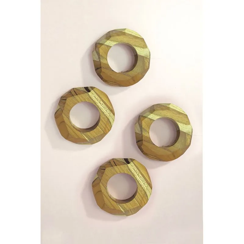 Conj. 4 Argolas Para Guardanapos Teca