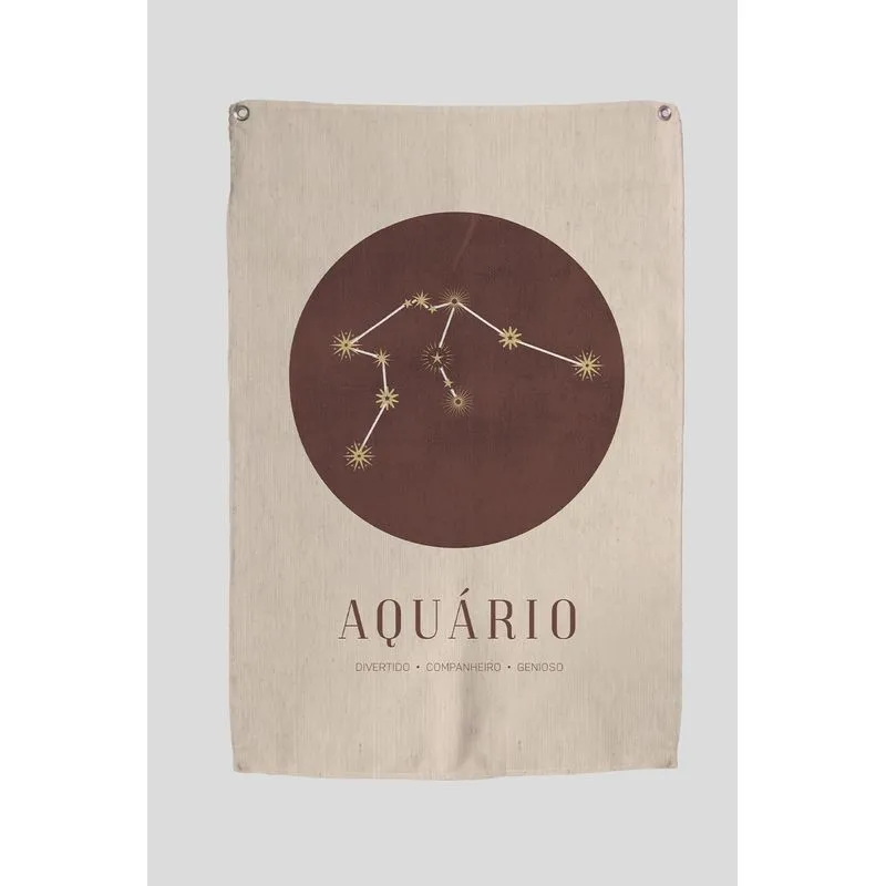 Tapestry Wall Banner Signos Aquário 45 X 65cm