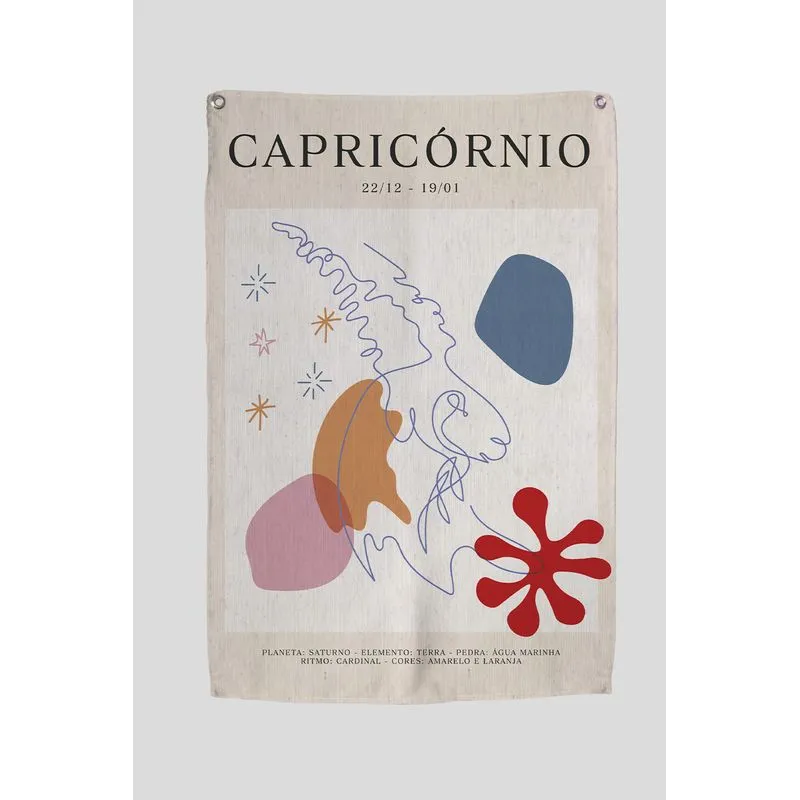 Tapestry Wall Banner Signos Capricórnio 45 X 65cm