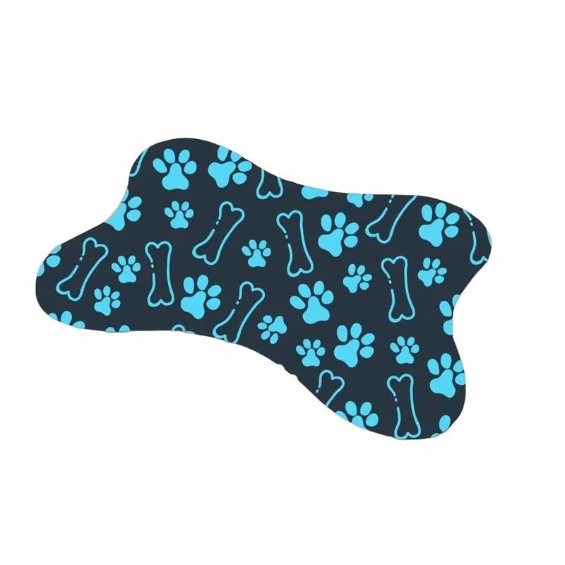 Tapete Transfer Pet Osso Antiderrapante Cachorro Gato Azul