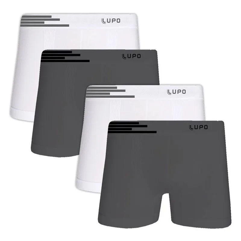 Kit com 4 Cuecas Boxer Microfibra Sem Costura 436-088 - Lupo