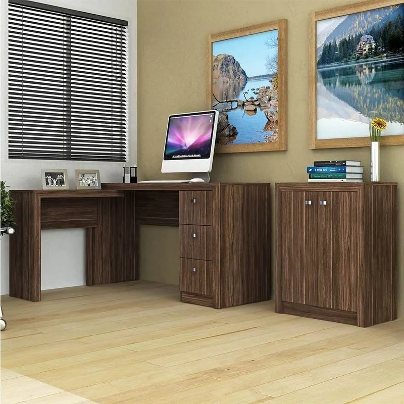 Conjunto para Home Office 02 Peças Nogal - Tecno Mobili