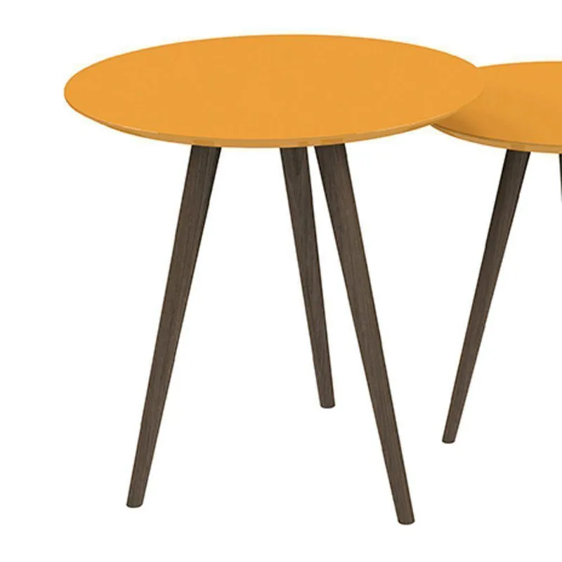 Conjunto De Mesa Redondo Amarelo