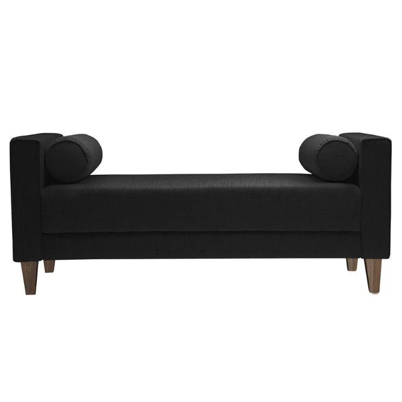 Recamier 160cm Charme Veludo Preto Gran Belo