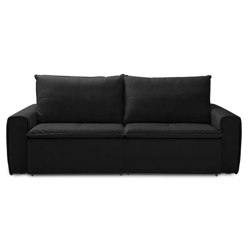 Sofá Retrátil 3 Lugares Capricho 250cm Veludo Preto