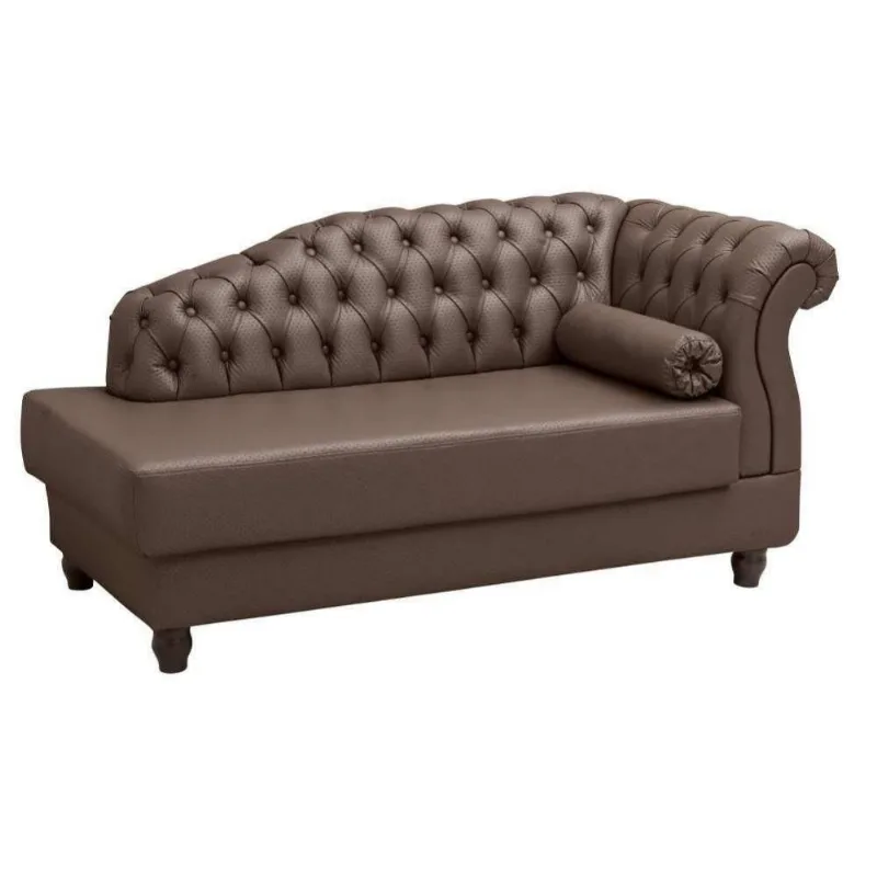 Chaise Estofada Pés de Madeira Vega Tcs-357 Marrom Perfan
