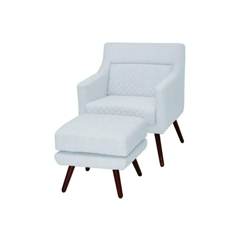 Poltrona Mary com Puff Corano Branco