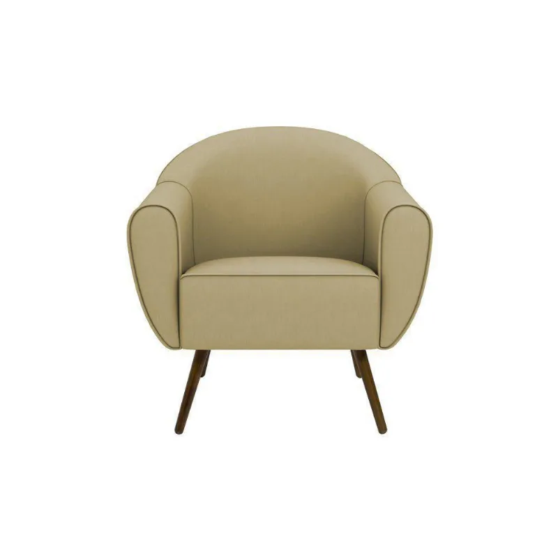 Poltrona Decorativa Sacha Veludo Champagne - Gran Belo