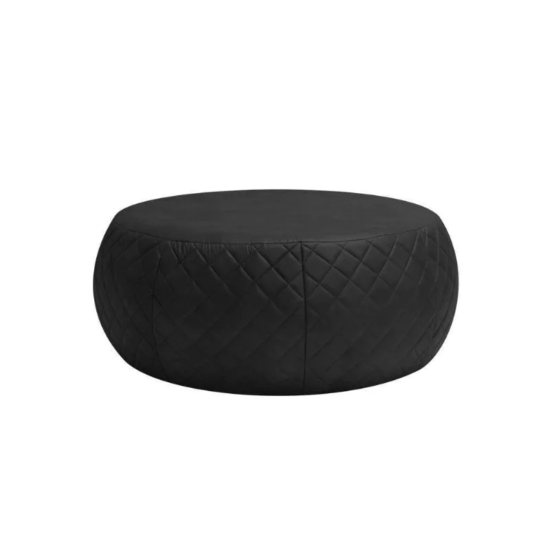 Puff Cleo 105cm Trêsse Corano Preto Gran Belo