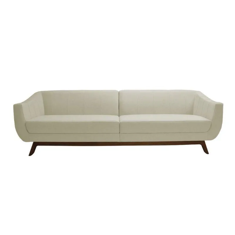 Sofá Boomer 260cm Veludo Bege - Gran Belo Decor
