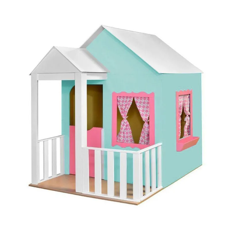 Casinha de Brinquedo com Cercado Verde Aguá/rosa - Criança - Gran Belo