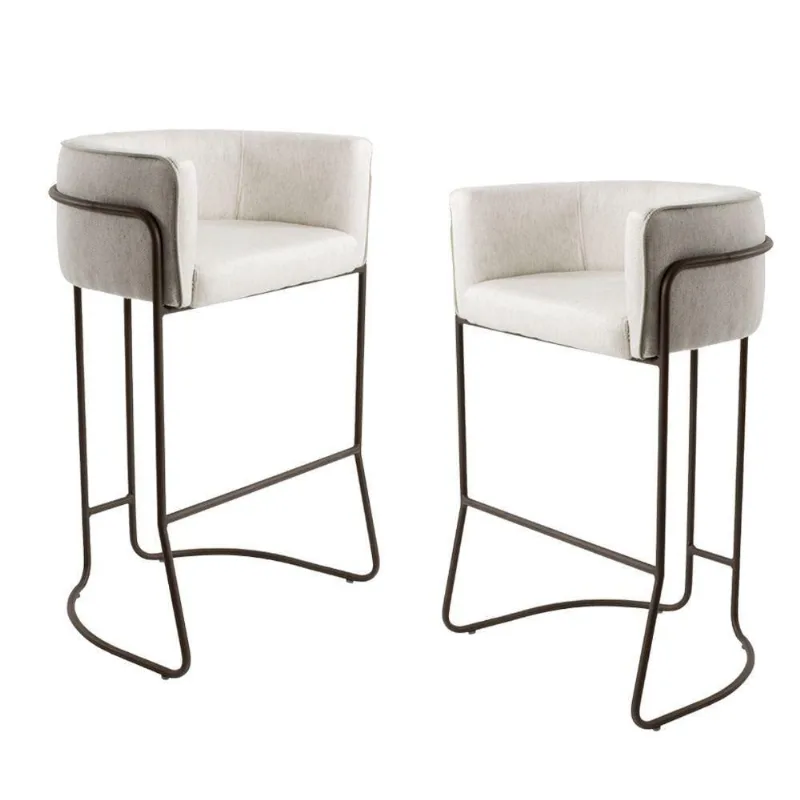 Kit 2 Poltronas Banquetas Alta Base de Aço Gran Belo
