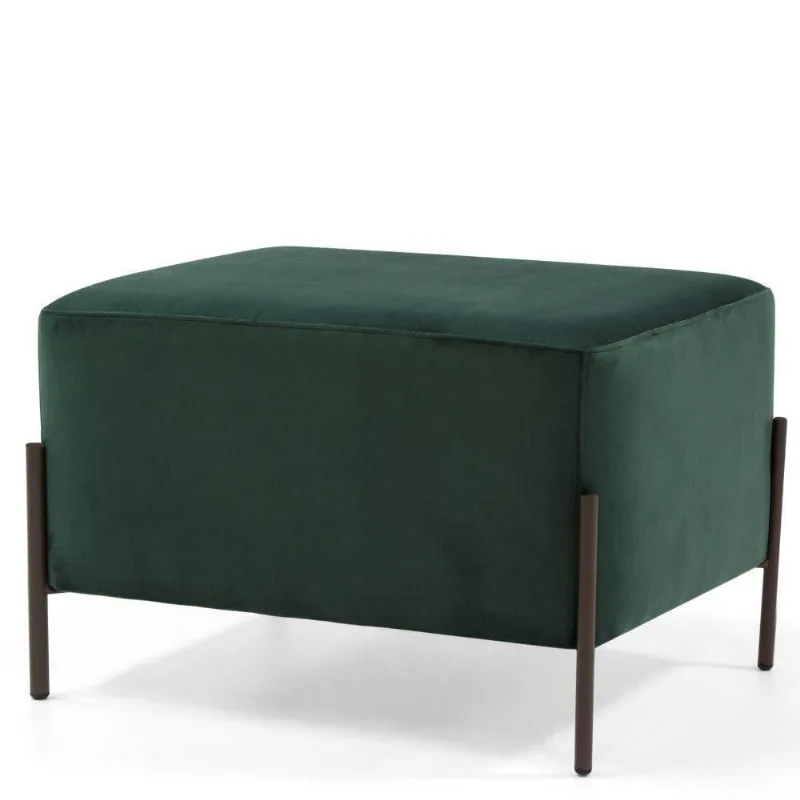 Puff Banqueta Heron Veludo Verde Gran Belo