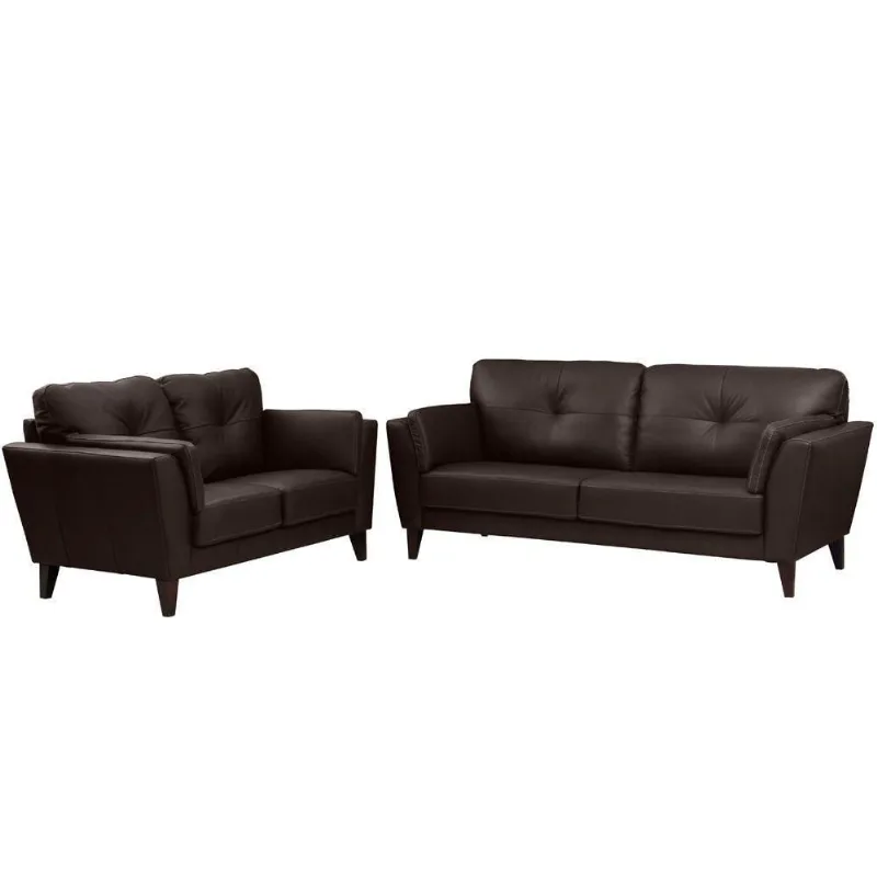 Conjunto De Sofás 2 e 3 Lugares Couro Capucino Gran Belo