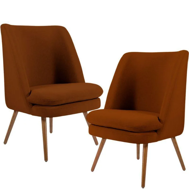 Kit 02 Poltronas Decorativas Pés Palito Megara Gran Belo