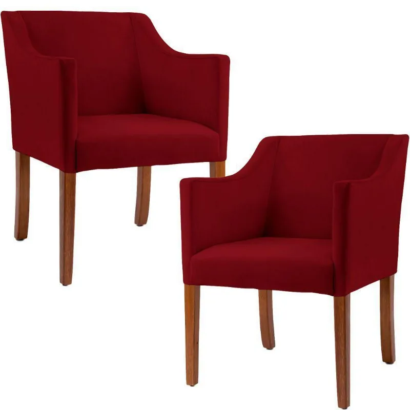 Kit 02 Poltronas Beta Veludo Marsala Gran Belo