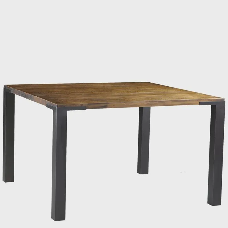 Mesa Sala de Jantar Cozinha Bladel Quadrada 120cm Grafite Madeira Maciça Rustic Brown G54 - Gran Belo