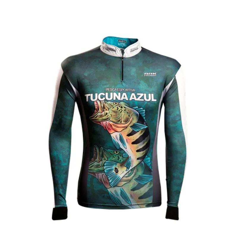 Camisa de Pesca Brk Tucunaré Azul 2.0 com fps 50-Tamanho GG