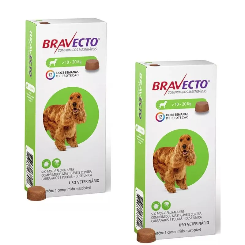 Kit 2 Antipulgas Bravecto De 10 A 20 Kg
